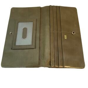 Hobo Lumen Continental Wallet Color Vintage Moss Leather Bifold Tassel Zip